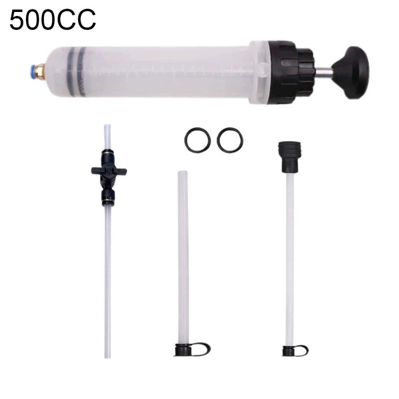 Syringe-type oil pump and injector, water pump, pump for changing machine oil and brake fluid; syringe-type suction and injection dual-purpose oil changing tool.